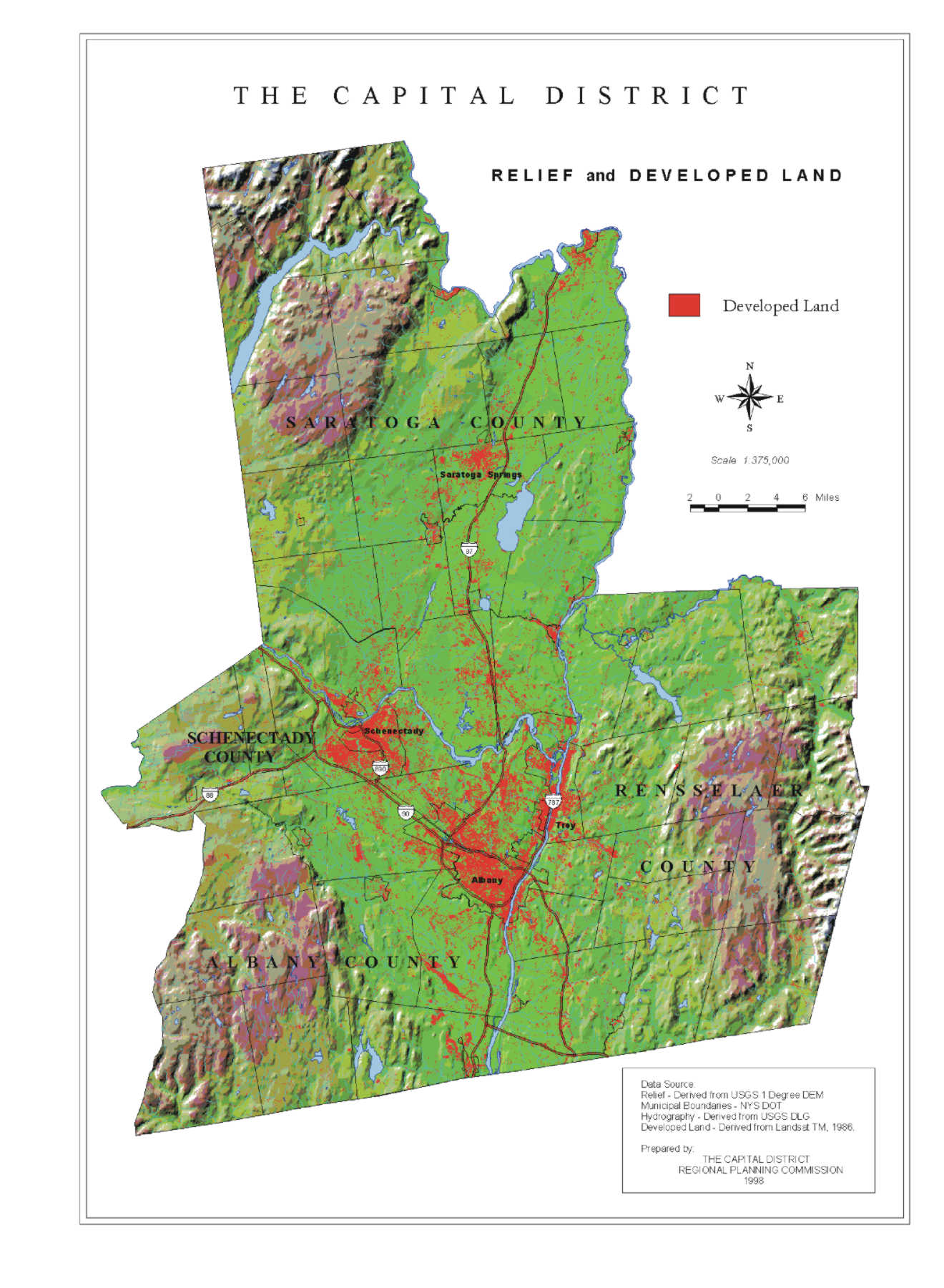 Capital District Relief Map