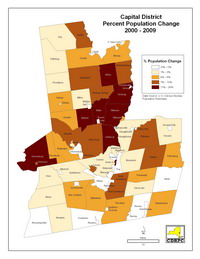 2000-2009 Percent Population Change Map