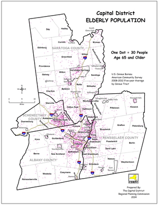 Capital District Persons 65 & Older Map