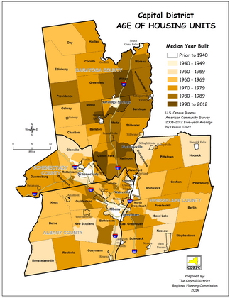 Capital District Average Housing Age Map