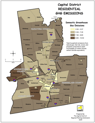 Capital District Residential GHG Emissions Map