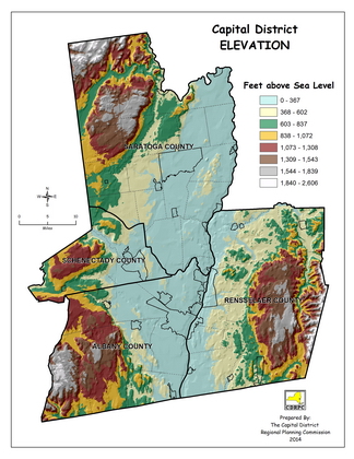 Capital District Elevation Map