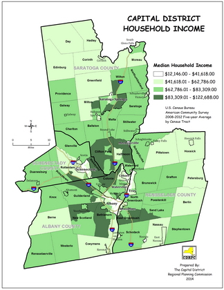 Capital District Median Household Income Map