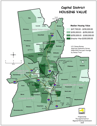 Capital District Median Housing Value Map