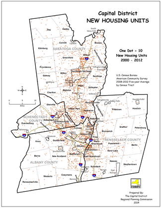 Capital District New Housing Units:  2000-2012 Map