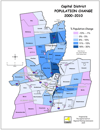 Percent Population Change:  2000-2010 Map