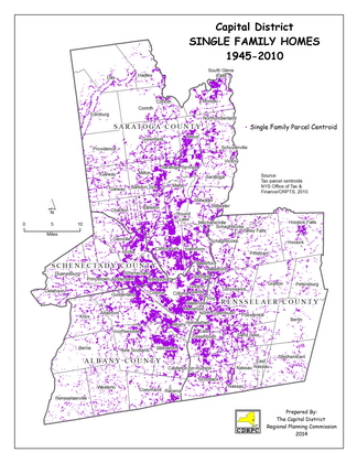 Capital District Residential Development:  1945-2010 Map