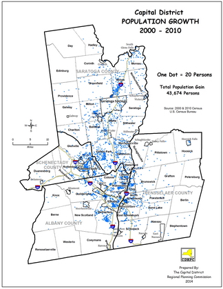 Capital District Population Growth:  2000-2010 Map