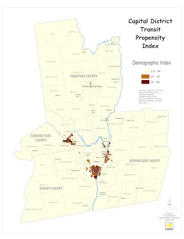 Capital District Transit Demographic Index Map