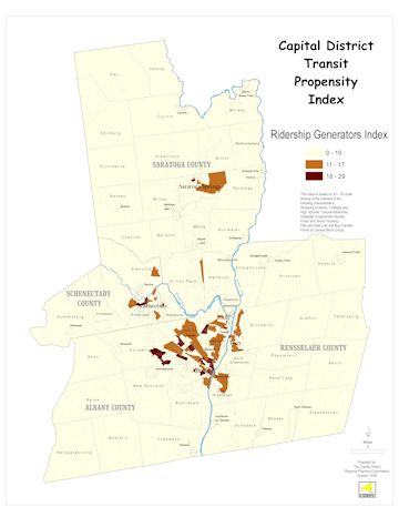 Capital District Ridership Generators Index Map