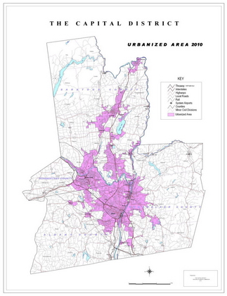 Capital District Urbanized Areas:  2010 Map